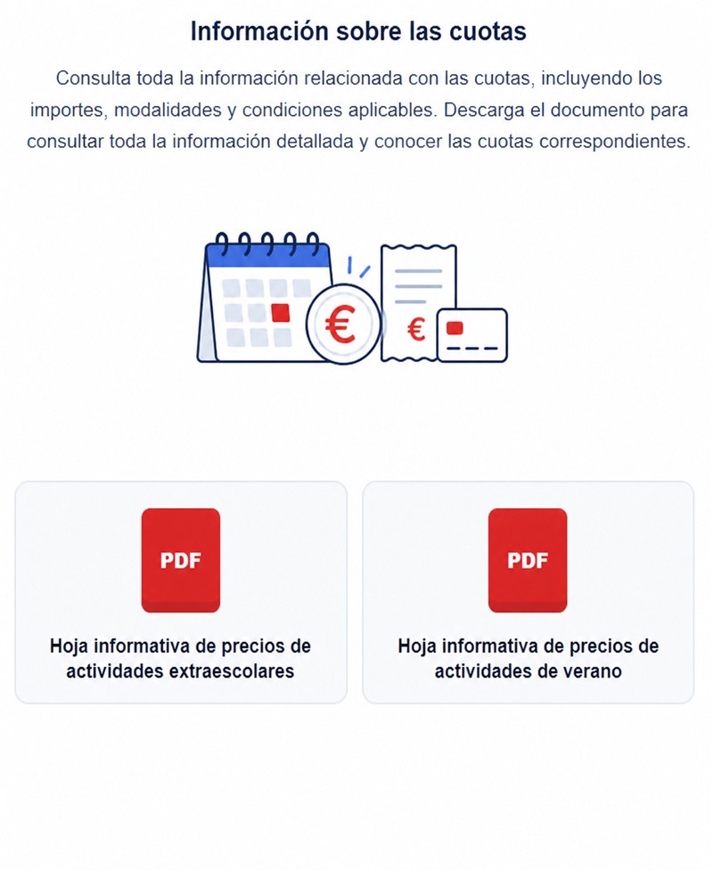 Información sobre cuotas y documentos PDF personalizados dentro de la app de socios