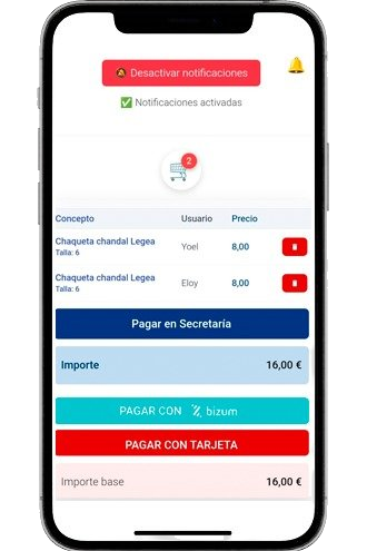 Software para centros deportivos con tienda online para vender cuotas, ropa y servicios